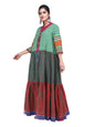 Shrug Long Gamcha Fashion Handloom Cotton Red and Green SHR209