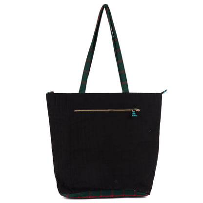 Tote Bag Pili Taxi Hand-Emboidered Female Gamcha Fashion  Fabric Black BAG07