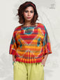 Oversized Top For women Ikkat Gamcha Fashion Handloom Cotton Multicolor (TOP05)