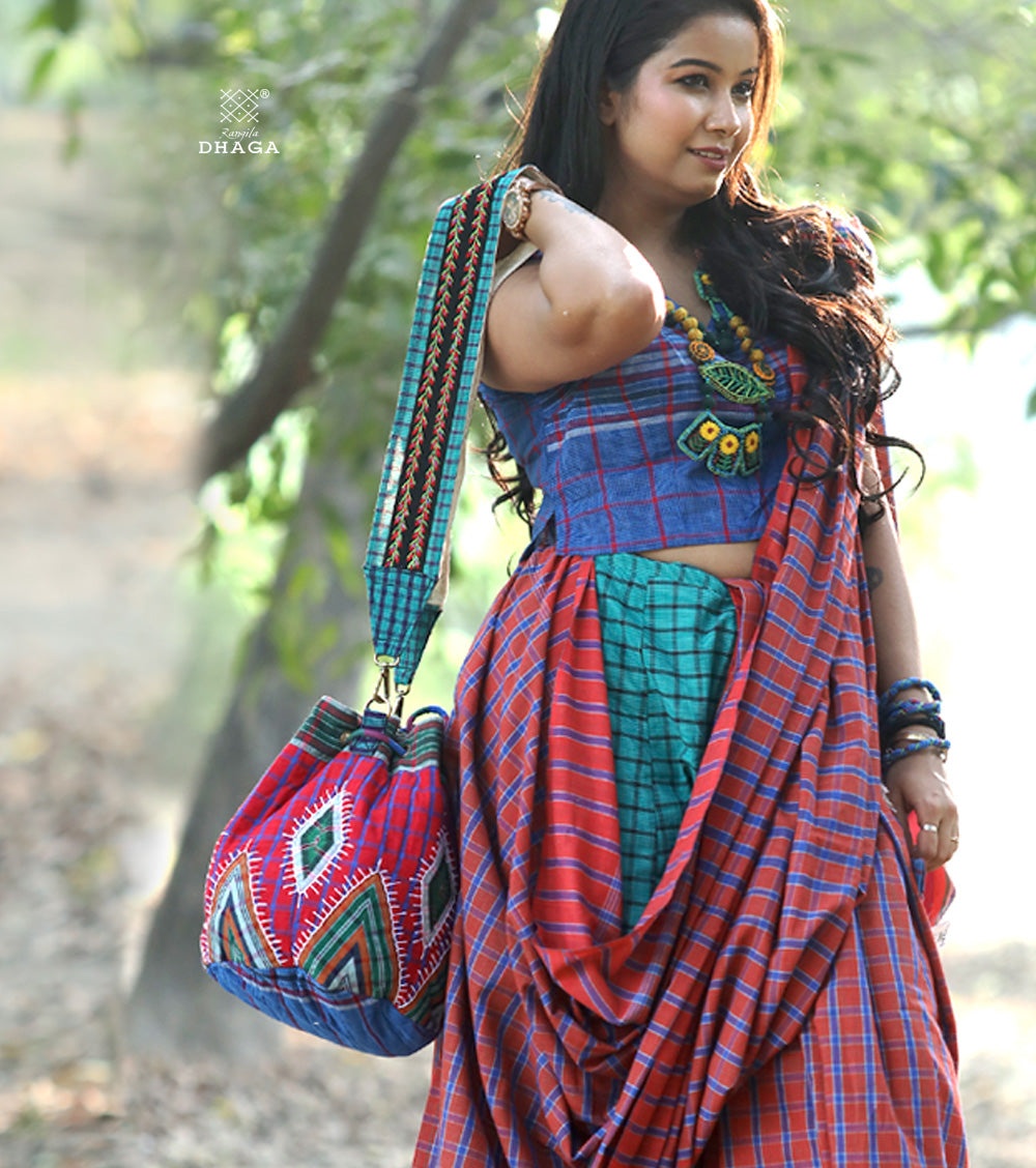 Hand-Embroidered  Potli Design Gamcha Sling Bage