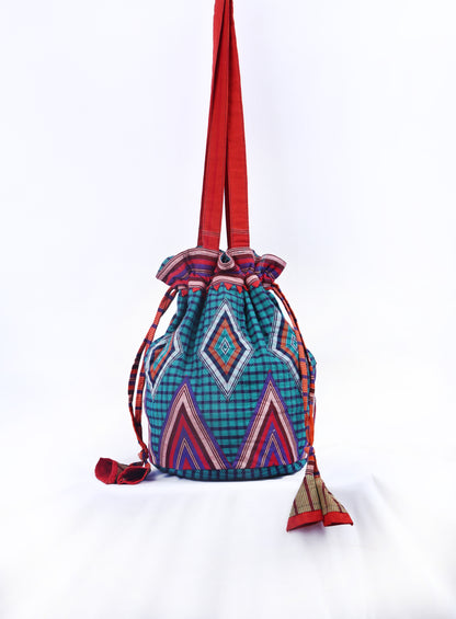 Hand Embroidered Gamcha Potli Tote Bag PTB-05