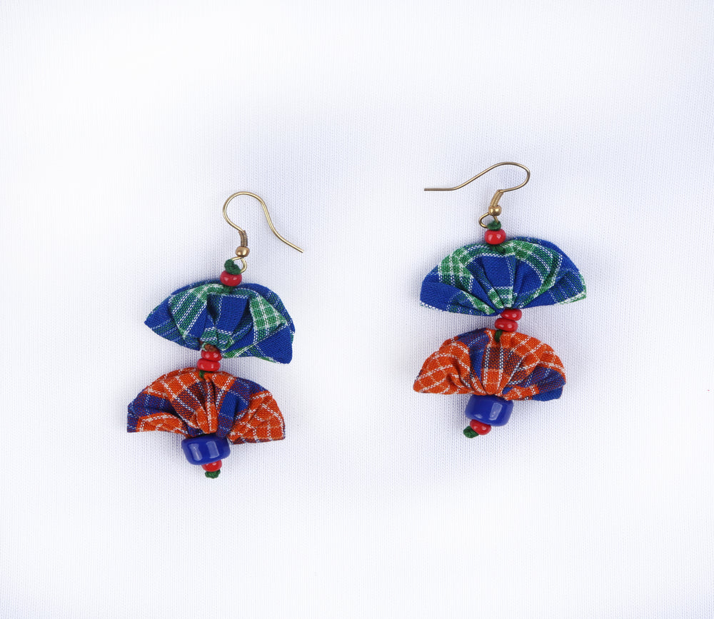 Handcrafted Gamcha Fabric Earings E03