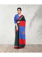 Traditional Handloom Gamcha Cotton Saree with Vibrant Patchwork Design