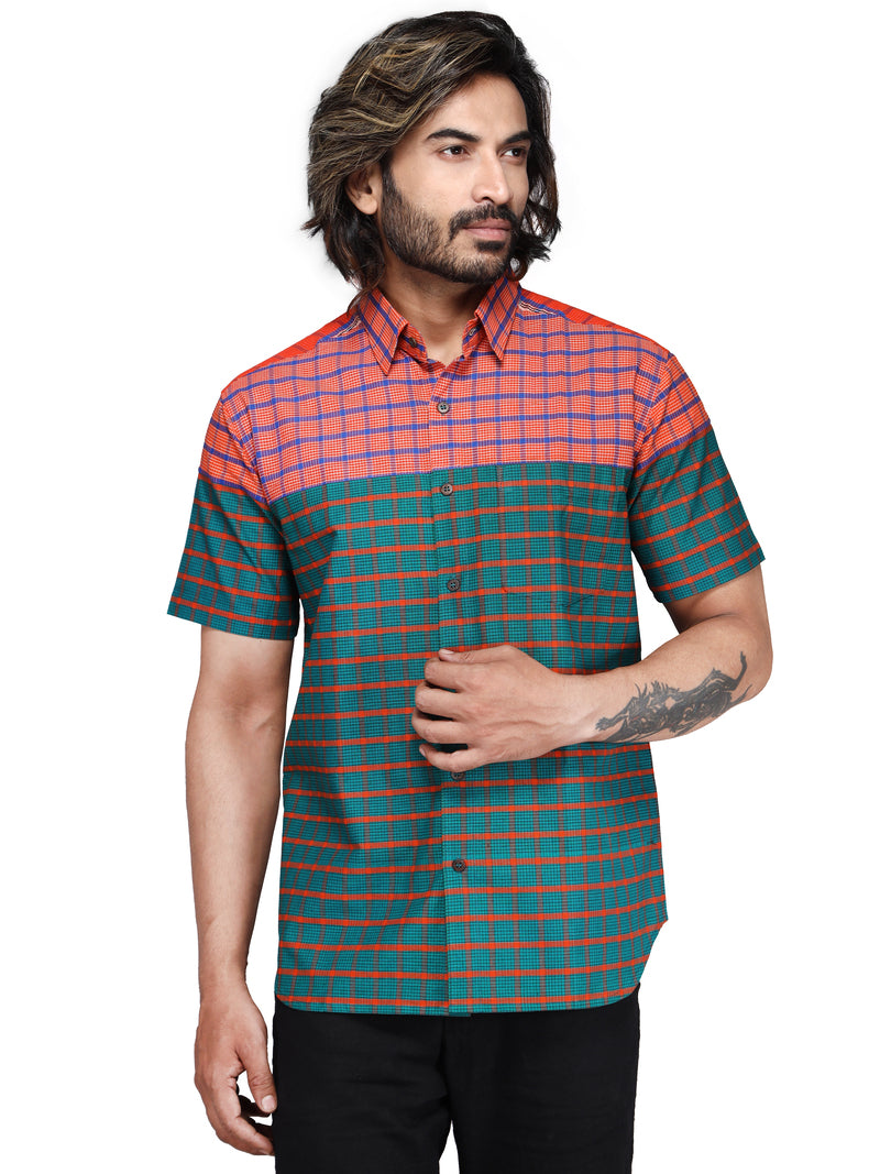 Hand-weaving Gamcha Cotton Shirt MS5