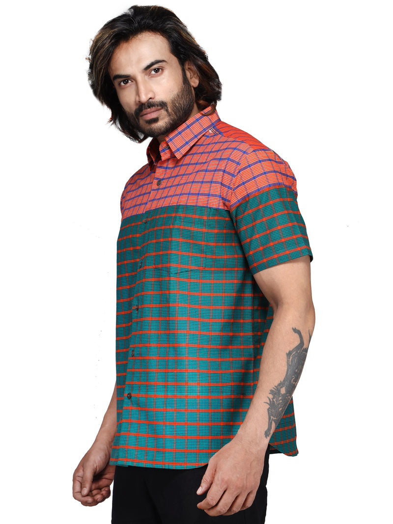 Hand-weaving Gamcha Cotton Shirt MS5