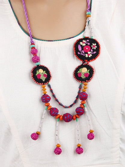 Hand Embroidered unique flower desing Chandmala Necklace