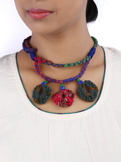 Knot Knot Gamcha fabric necklace