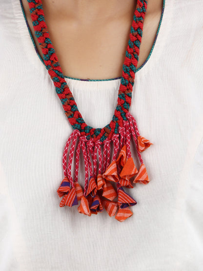 Handctrafted abstrac design gamcha fabric Necklace