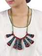 Handctrafted Cone design gamcha fabric Necklace