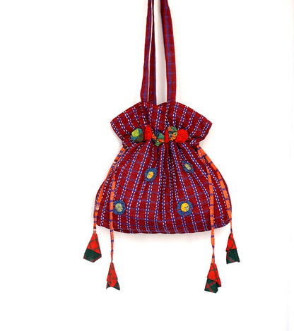 Potli Bag  Female Gamcha Fashion Handloom Fabric  PT14