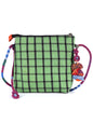 Sling Bag Gamcha Fashion Hand Embroided  Green  SL04