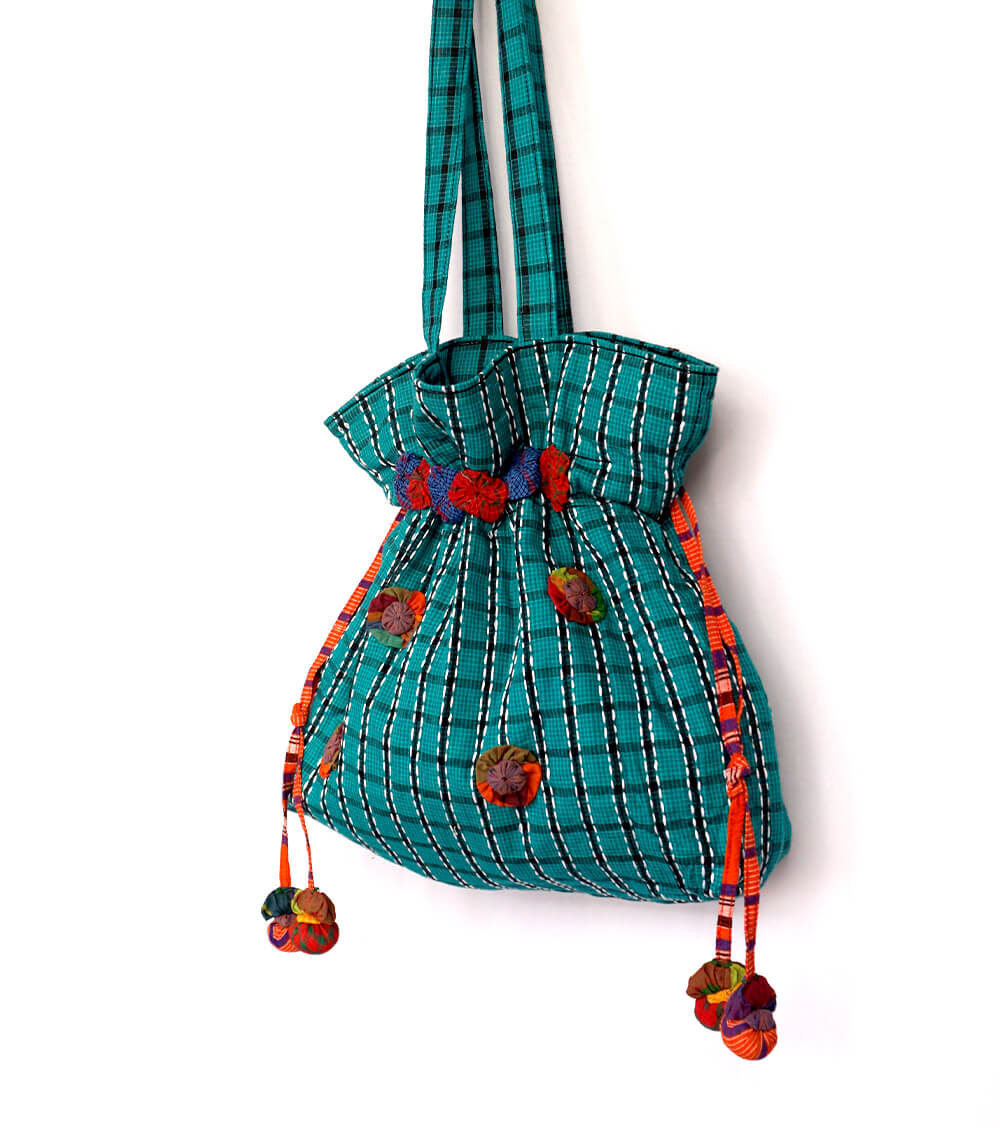 Potli Bag  Female Gamcha Fashion Handloom Fabric  PT10