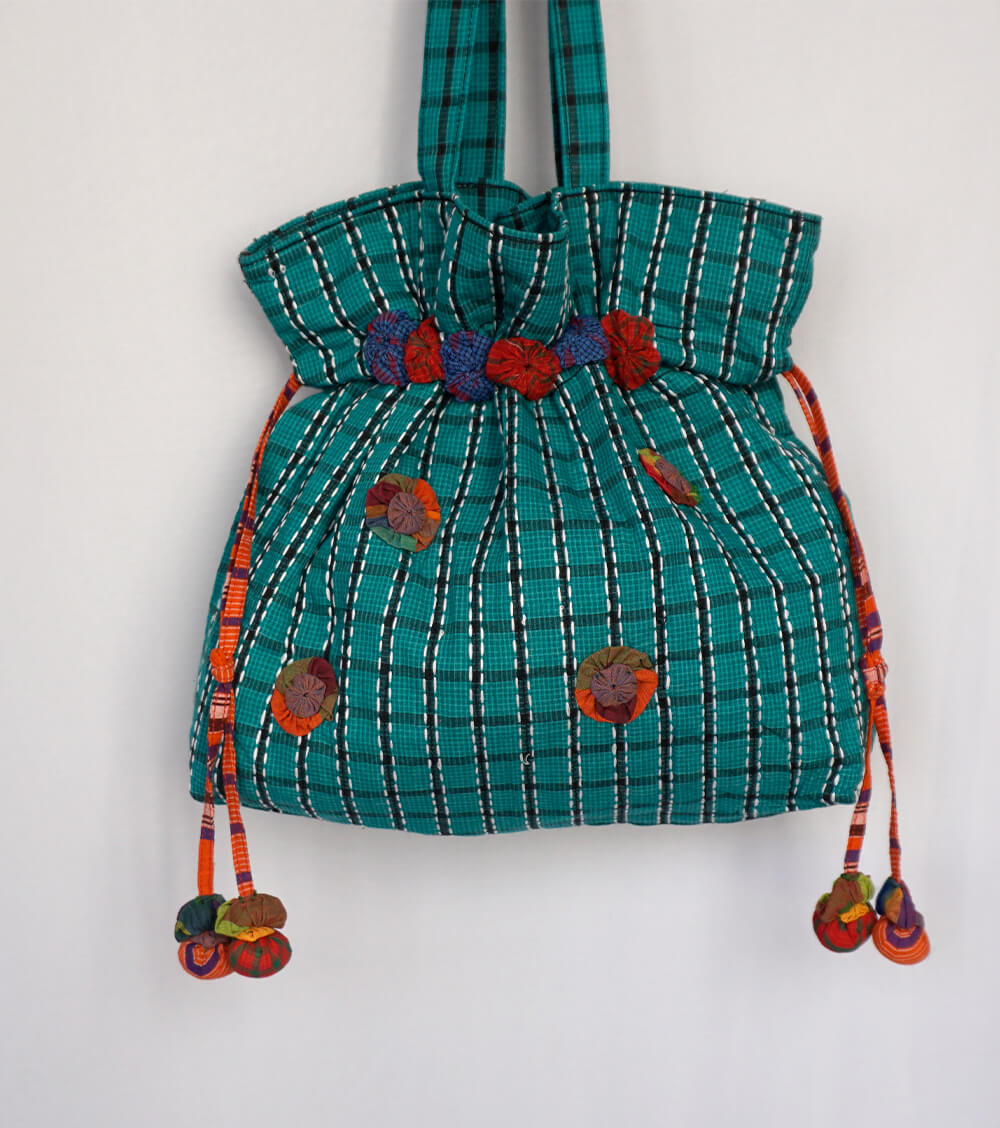 Potli Bag  Female Gamcha Fashion Handloom Fabric  PT10