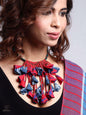 Handctrafted abstrac design gamcha fabric Necklace