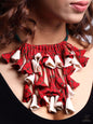 Handctrafted abstrac design gamcha fabric Necklace